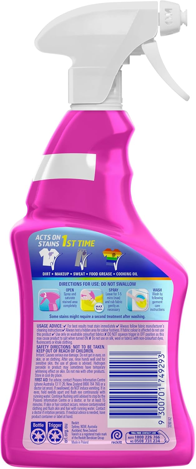 Vanish Preen Oxi Action Everyday Stain Remover Spray 500Ml