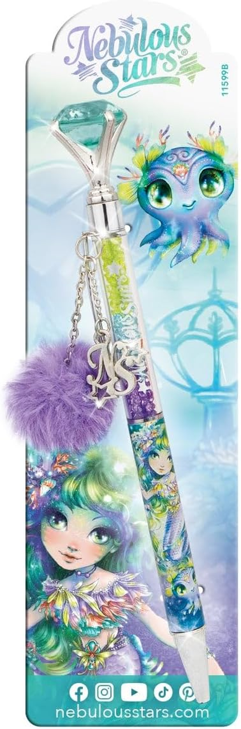 Nebulous Stars Random Diamond Pen - Gem-Filled Ballpoint Pen with Pretty Charms, Fun Stationery for Kids 5+, Assorted Styles image number 4