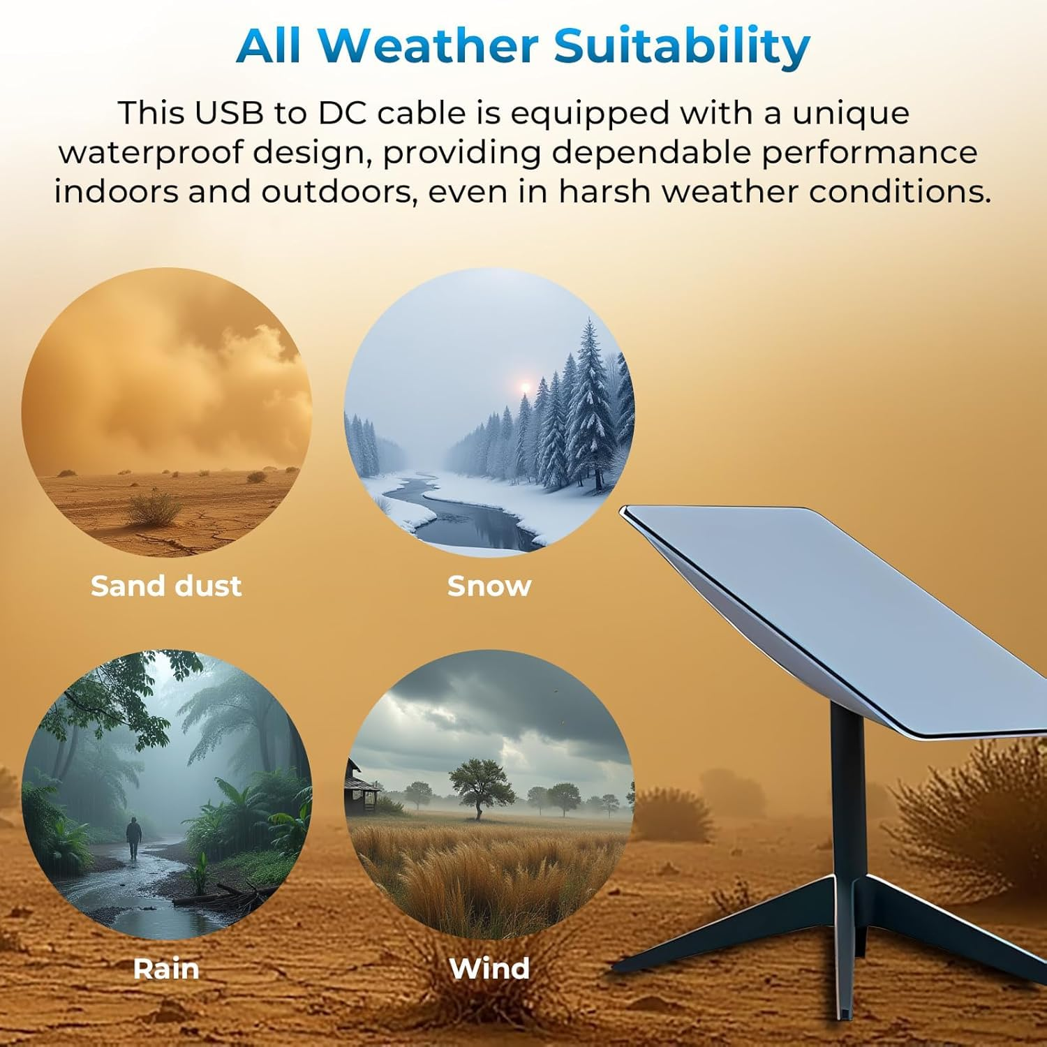 Starlink Mini Cable 5M, PD 100W Starlink Mini USB C to DC Power Cable, USB Type C to DC Cable for Starlink Mini, Waterproof, image number 5