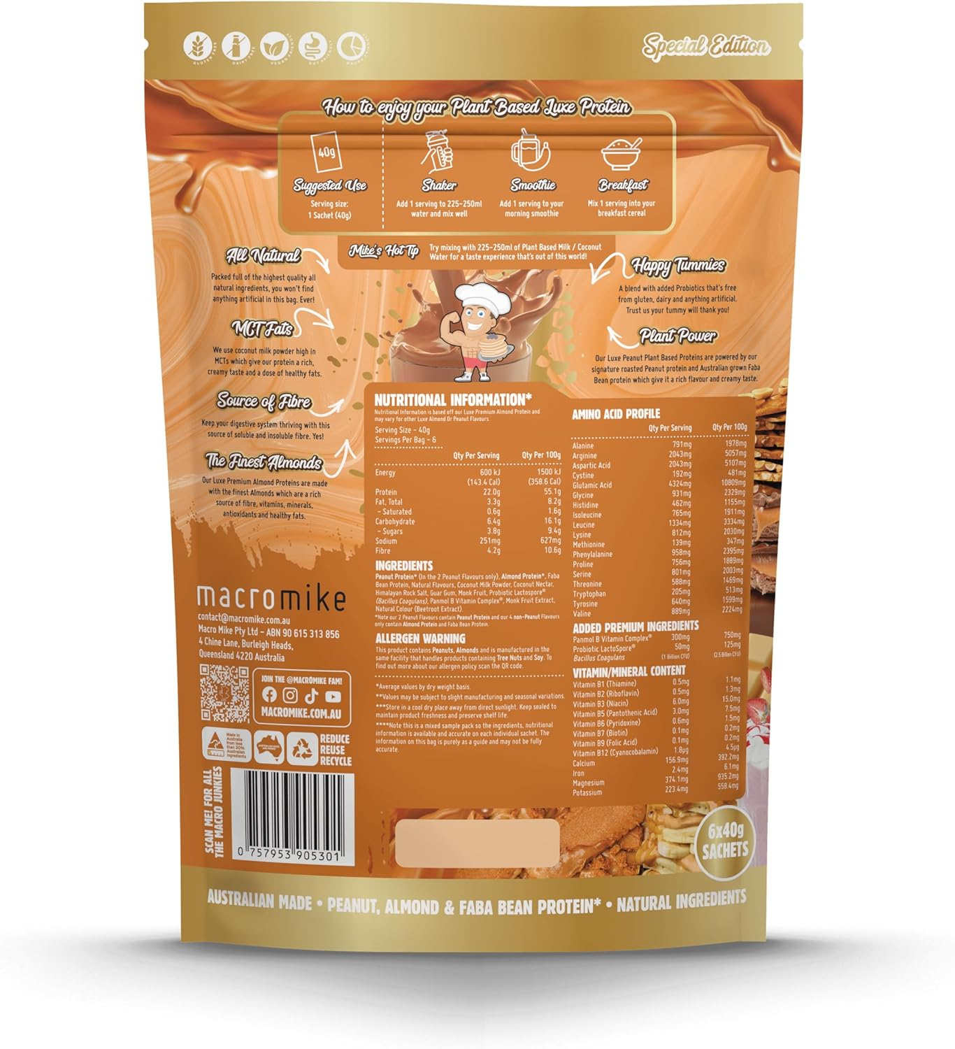 Macro Mike Luxe Protein Sample Pack 40 G (Pack of 6) image number 1