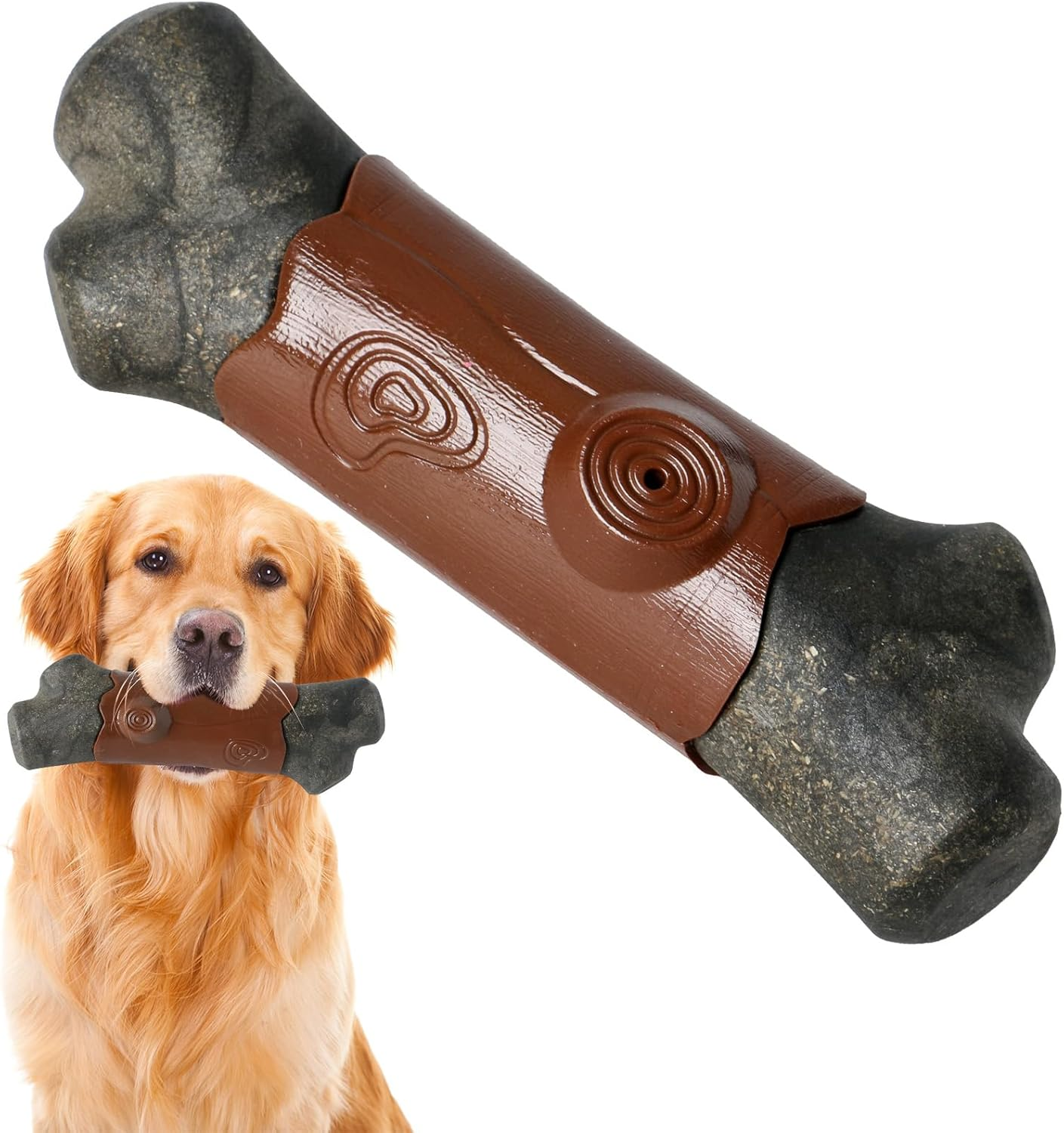 Indestructible Dog Toy for Aggressive Chewers | Tough Nylon Chew Toy for Large Dogs | Teeth Cleaning & Squeaky Dog Toys | Durable Interactive Puppy Toy for Outdoor Fetch Training image number 5