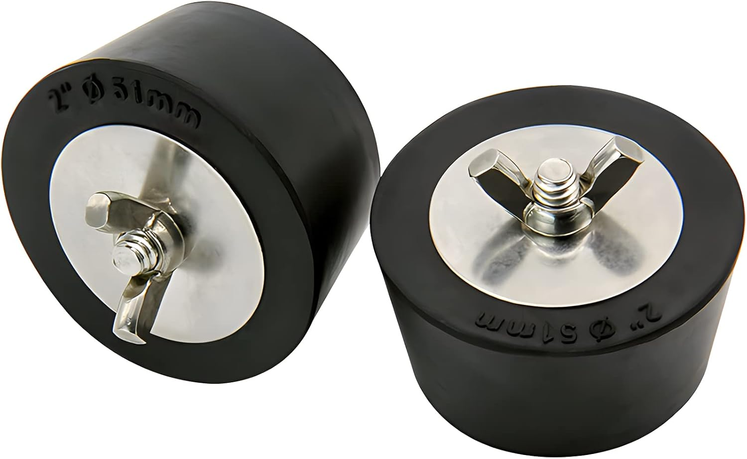 (2 PCS) 2" Rubber Pool Winterizing Plugs with Stainless Steel Screw Bolts, Winter Anti-Expansion Plug image number 4