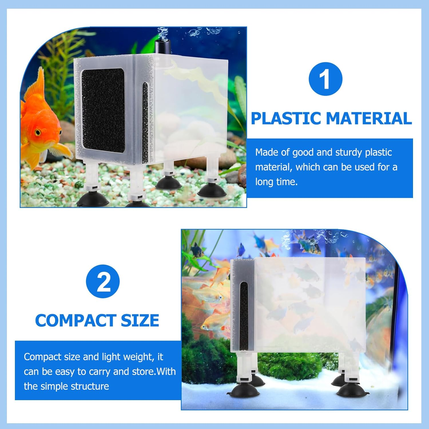 LALAFINA Wear-Resistant Household Water Pump Case with Filter Sponge Protective Container Plastic Material Lightweight and Compact for Outdoor and Aquarium Pumps Transparent Large image number 1