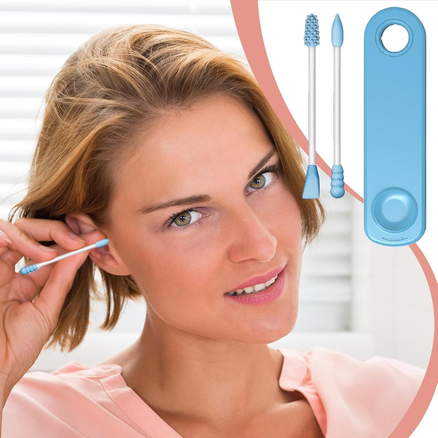 Reusable Ear Swabs - Eco-Friendly Swab, Sustainable Ear Cleaning Buds, Washable Portable Silicone Swab, Sustainable Ear Cleaning Swabs with Travel Case Holder for Makeup Ear Cleaning Beauty image number 6