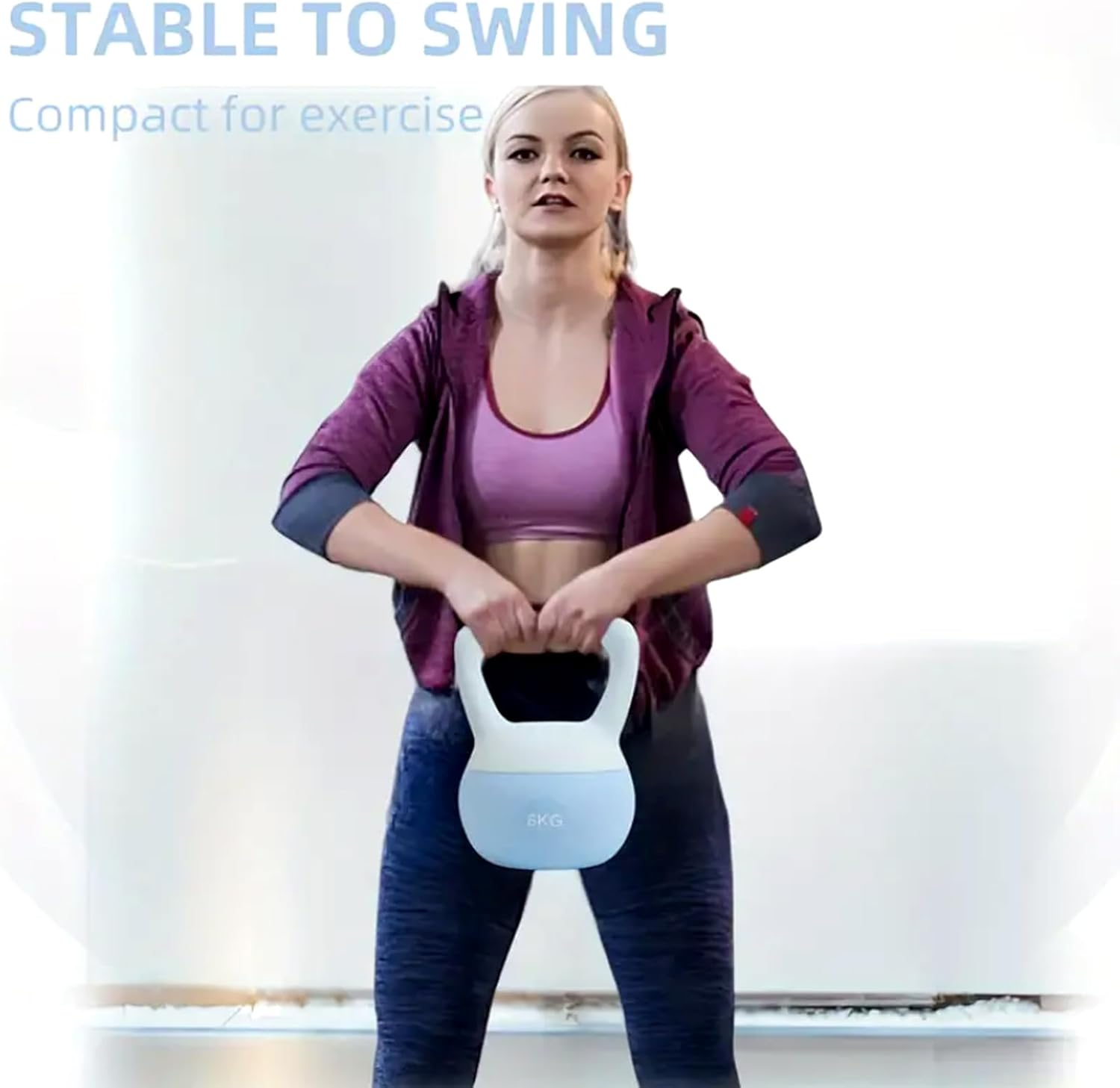 Kettlebell Weights 6Kg - 8Kg, PVC Soft Kettlebell, Anti-Slip Handle,Color Coded, Strength Training Kettlebells for Weightlifting, Conditioning, Strength & Core Exercises - 6 Kg image number 3