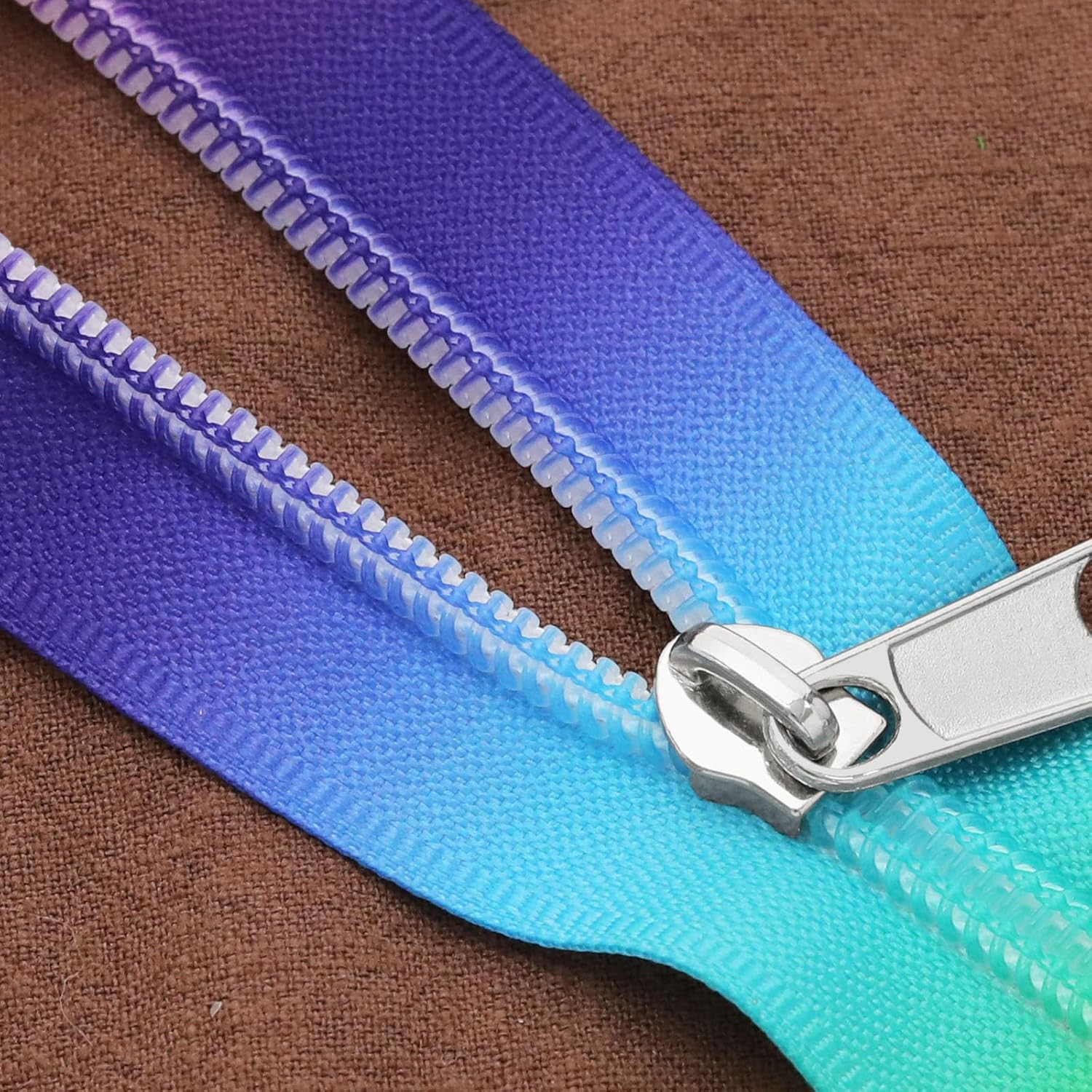 Emagtech #5 Rainbow Zipper Tape 4 Meters Nylon Coil Endless Zippers with 10PCS Silver Zipper Pulls Slider for DIY Sewing Tailor Craft Bags Luggage image number 5