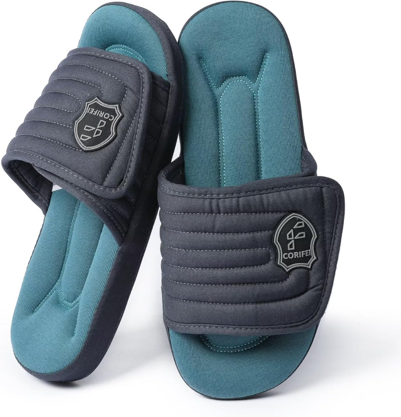 CORIFEI Adjustable Slippers for Men Indoor with Memory Foam Comfy House Shoes Male Slides image number 5