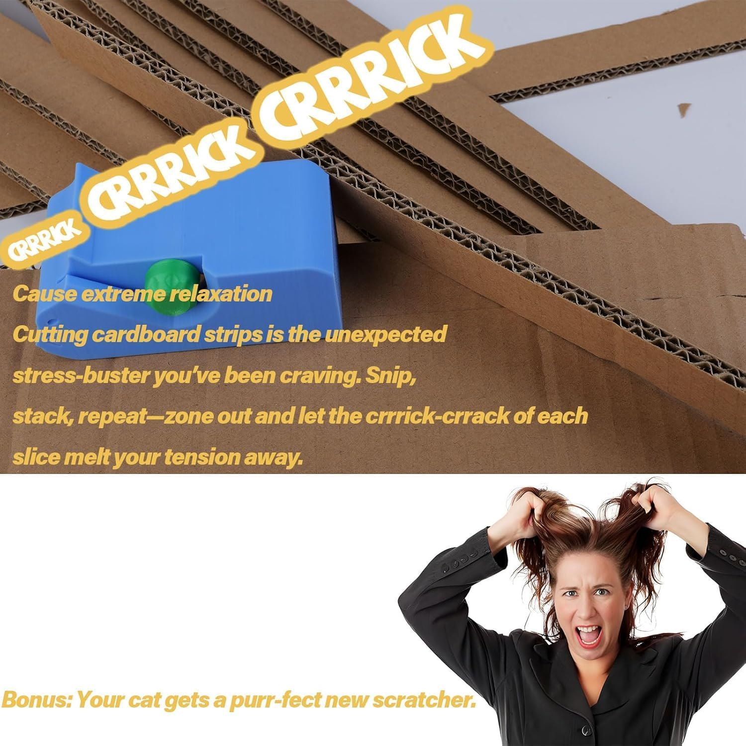 Cardboard Cutter for Cat Scratchers,3D Printed Kitten Shaped Cutter Cardboard Handheld Cardboard Cutter Tool, DIY Cat Scratchers Cardboard Strip Tool, Cardboard Cutting Machine for Cat Lovers image number 4