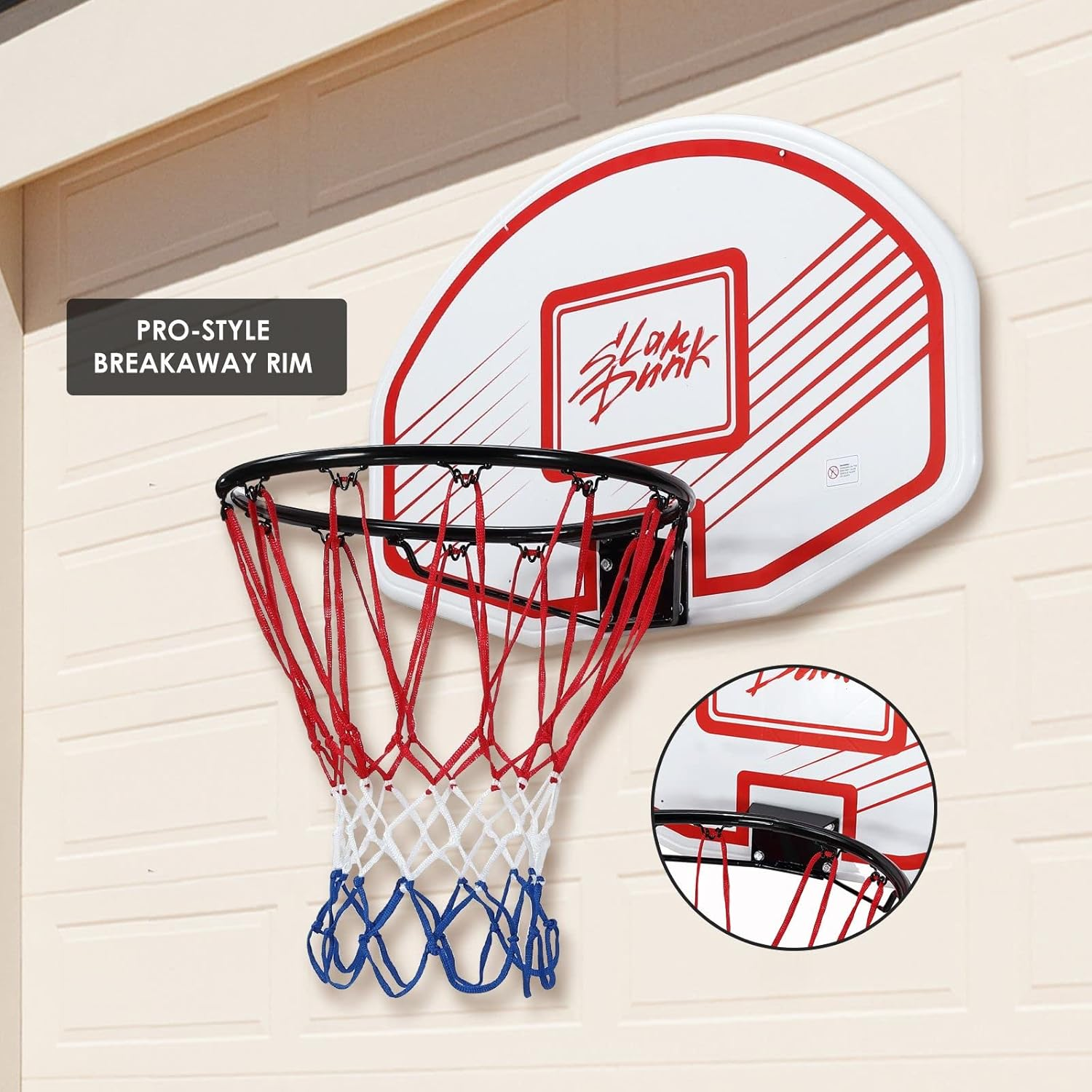 Genki Indoor Mini Basketball Hoop Wall Mounted Basketball Backboard Ring Net Set 73 X 49Cm for Adults Kids Home Outdoor Office Door image number 4