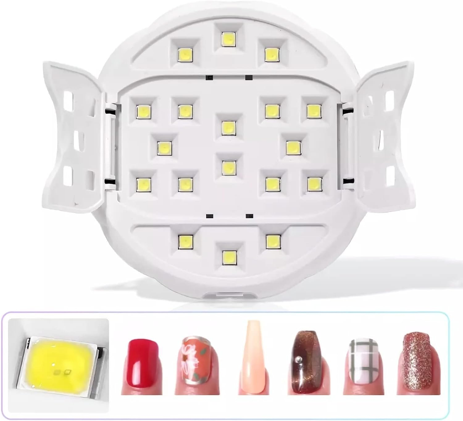 Mini Led Nail Lamp - 2 in 1 LED Nail Lamp and Make up Mirror for Gel Nails Portable Nail Dryer for Nail Extension Travel Manicure Home DIY image number 1