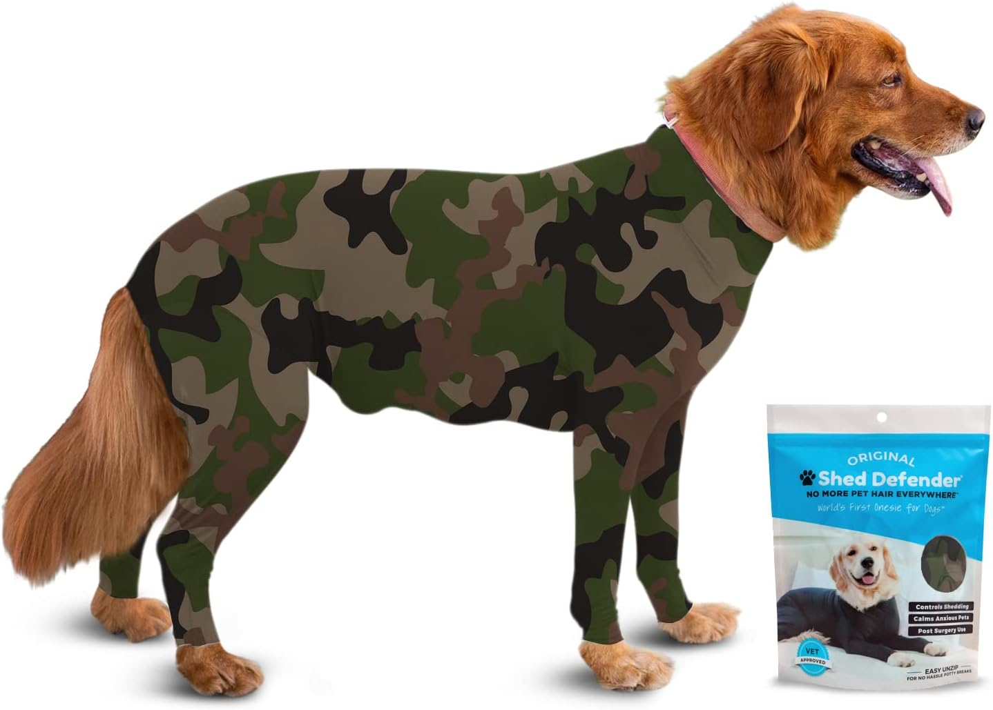 Shed Defender - Dog Onesie/Grooming -Contains the Shedding of Dog Hair, Reduce Anxiety, Replace Medical Cone