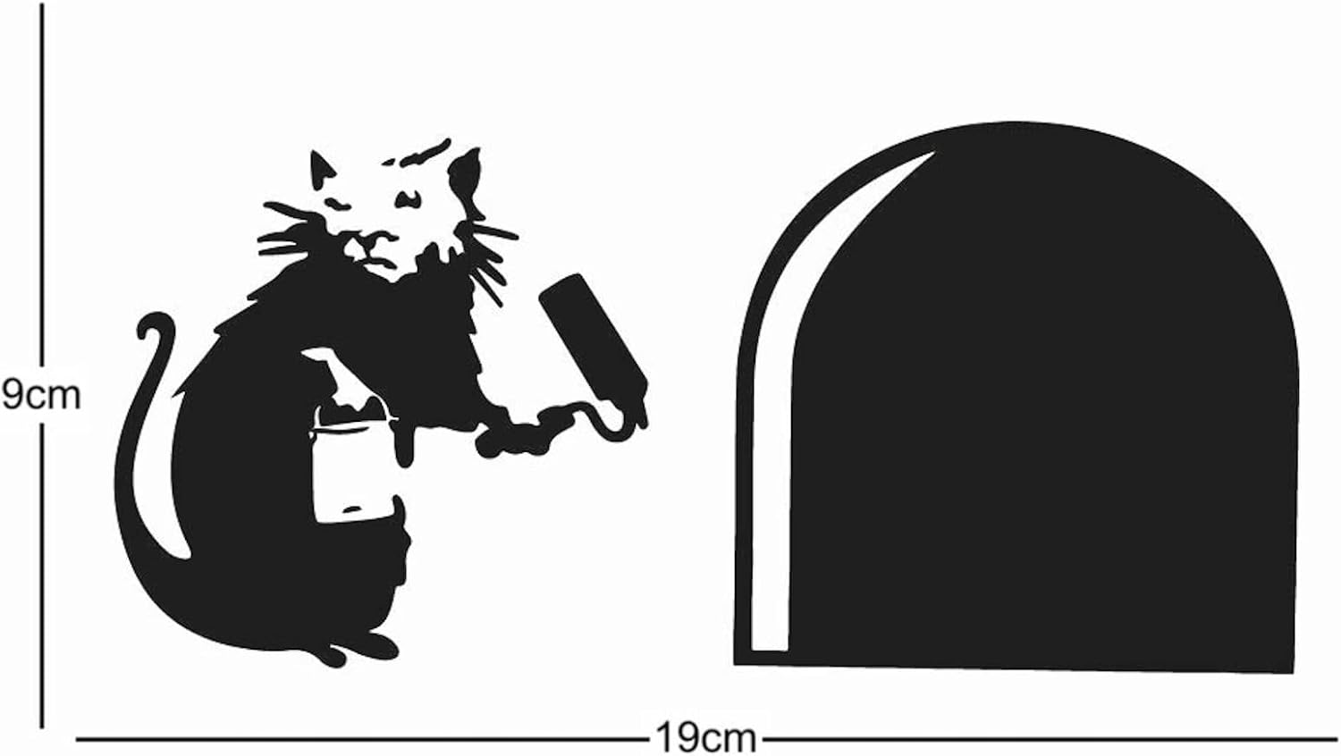 (Black, 20Cm) - Banksy Skirting Board Wall Art Bedroom Living Room Lounge Wall Decal (Black, 20Cm) image number 3