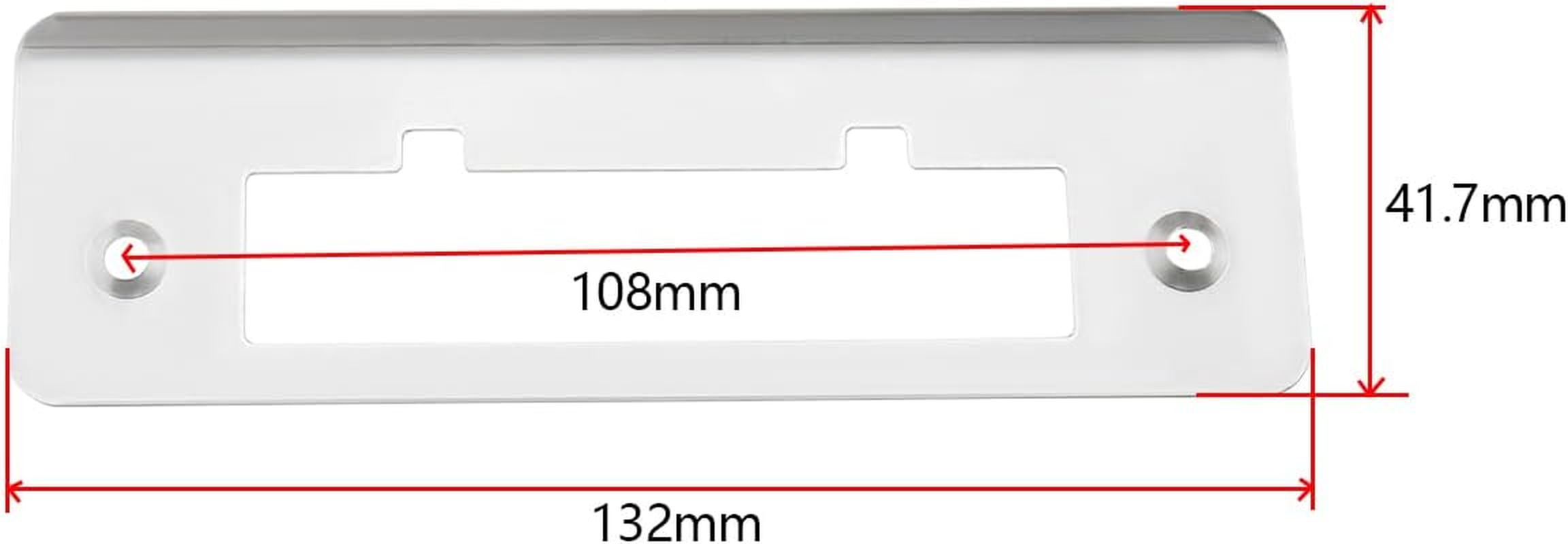 OTOTEC 1 Set of Door Lock Plate 108Mm Hole Center Distance with Screws Stainless Steel Door Strike Plate for Home Light Grey Door Accessories,132X41.7Mm image number 1