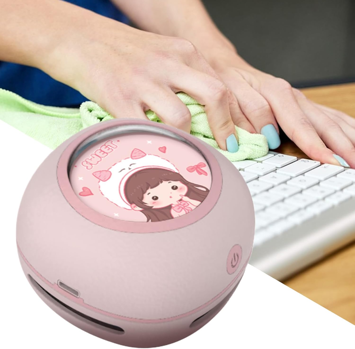 Desk Vacuum Cleaner, Small Table Duster, Portable High Suction Device, 3.15X3.15X2.76 Inches, Compact Cleaning Tool, Ideal for Home, Travel, School, Vanity, Kitchen image number 4