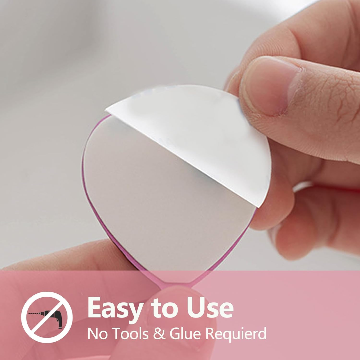 Heart Wall Hooks, 8 Pack, Cute Pink Decorative Accessories, Purse Hanger for Girls Room, Stainless Steel, Sturdy Adhesive for Hanging Keys, Bags, Towels, Clothes image number 1