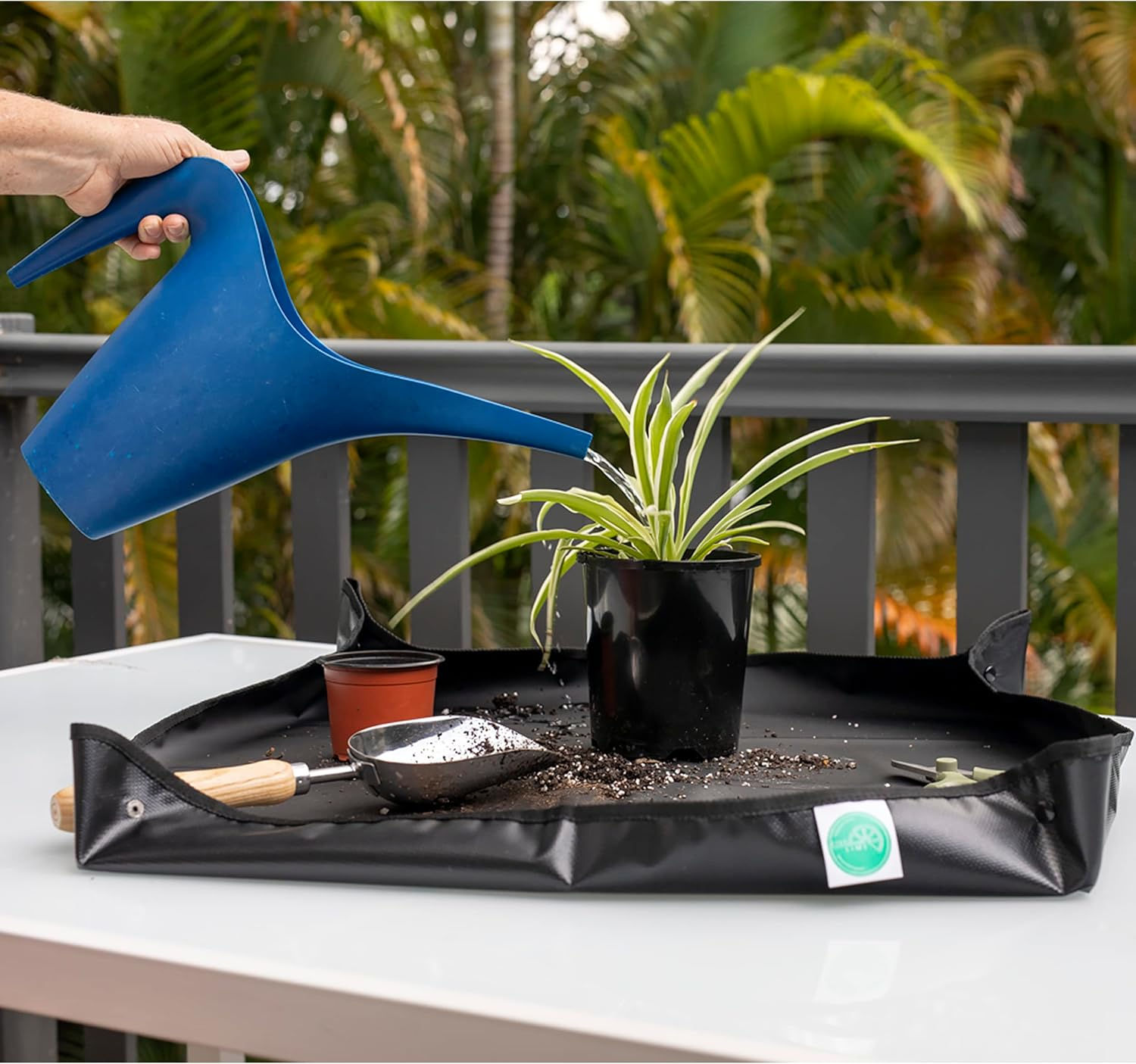Five Lime, Plant Repotting Mat, Indoors or Balcony Plant Transplanting, Waterproof, Foldable and Portable, Ideal for Bonsai, Succulent and Flower Pots. image number 4