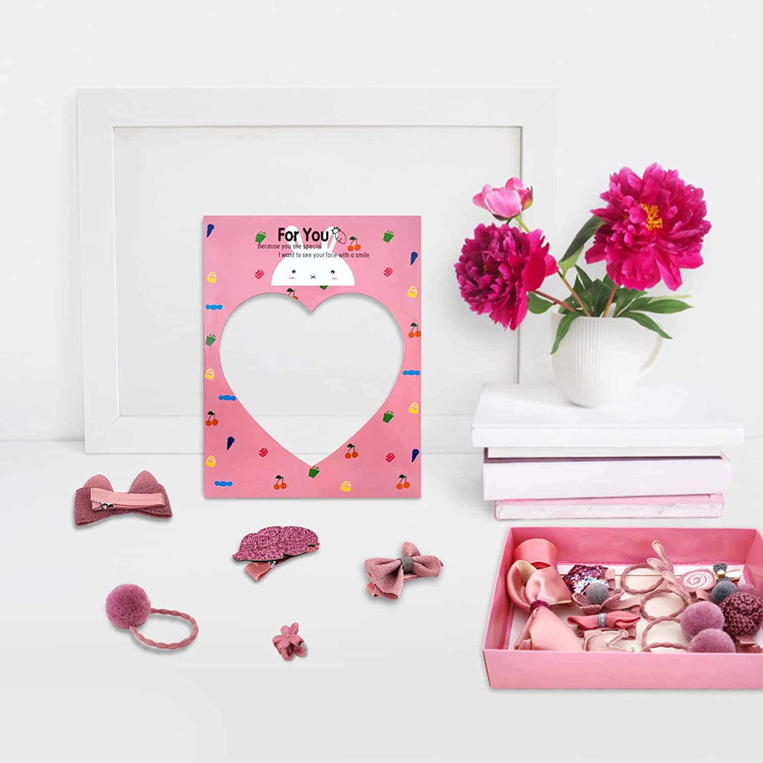 18 Pieces Baby Girls Hair Accessories Clip, Pink Little Girl Hair Accessories Gift Set Assorted Styles Hair Ties Hairpins for Toddlers Kids Children image number 5