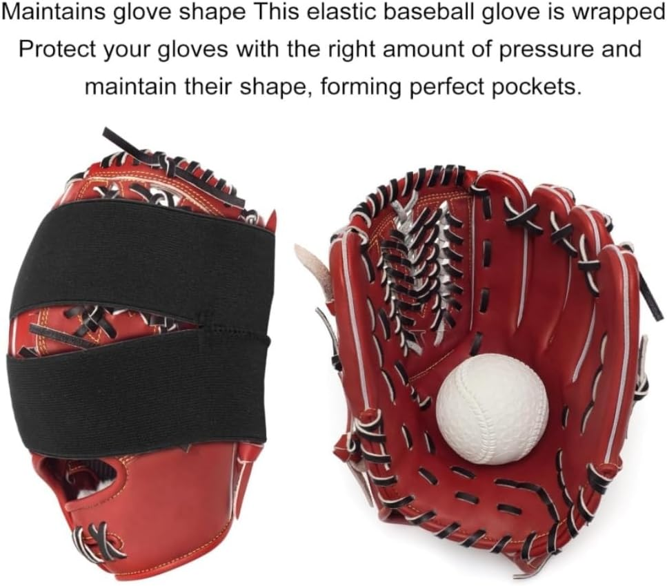2Pcs Baseball Glove Wrap Softball and Baseball Glove Strap Band Baseball Mitt Shaper for Protection Baseball Sports image number 1
