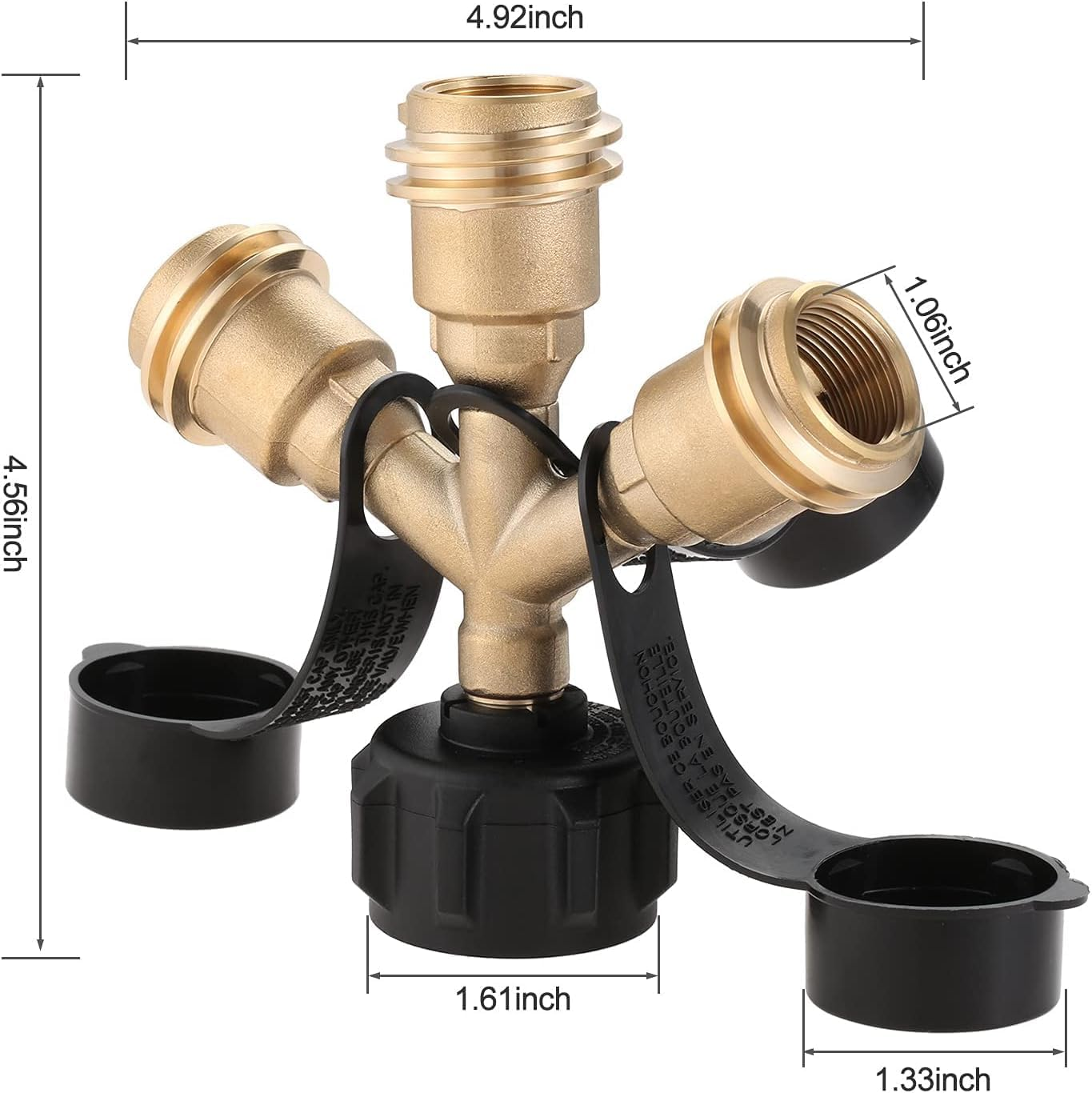 Mtsooning Propone Splitter, Propane Tank 3 Y Splitter Adapter, 3 Way Propone Gas Splitter for Camping Stoves, BBQ Grills, RV Camper image number 4