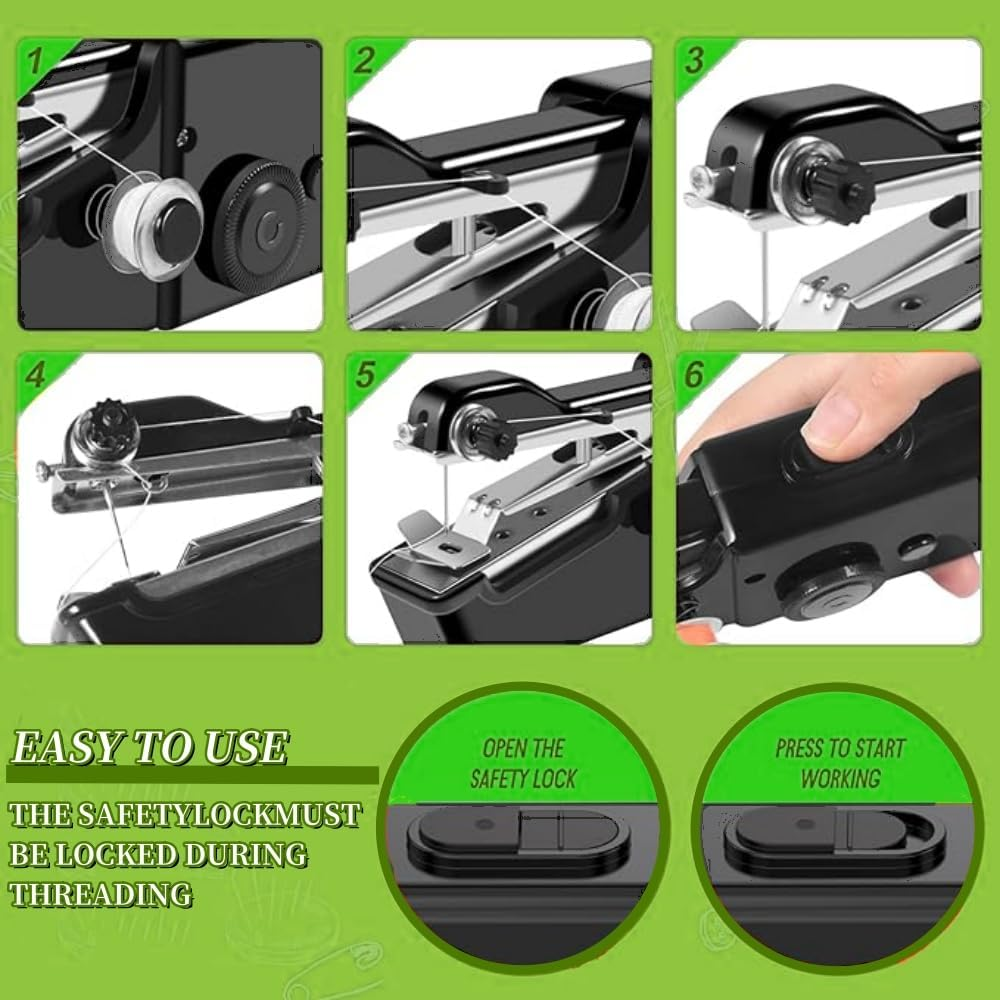 Handheld Sewing Machine, Sewing Machine for Beginners, Portable Sewing Machine,Electric Sewing Machine,Two Power Supply Methods,Home Essentials Tool Kit for Clothing Repair,Crafts,Creative Assistant image number 5