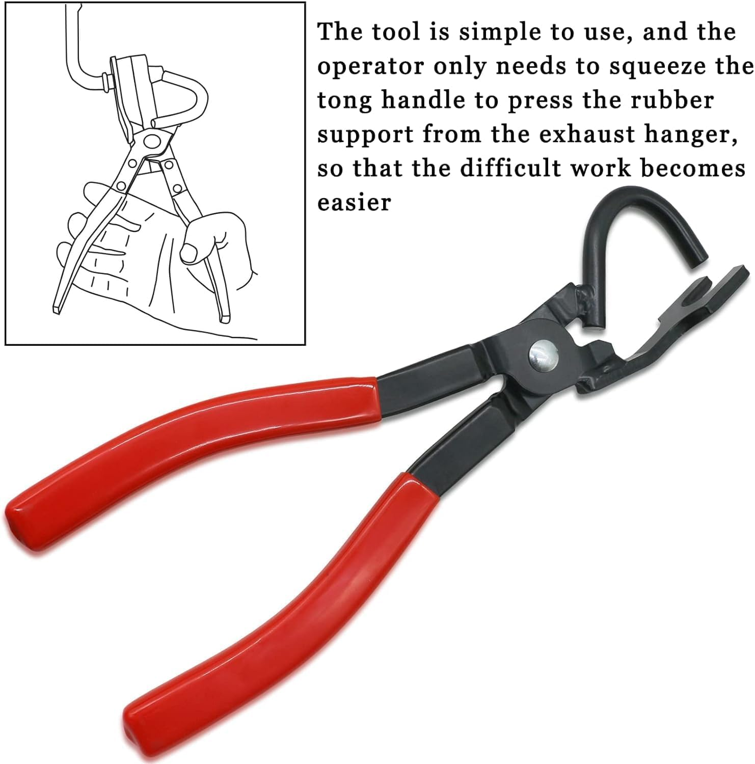 38350 Pliers Exhaust Hanger Brackets Rubber Hanger Support Removal Tool Compatible with All Exhaust Rubber Hangers image number 2
