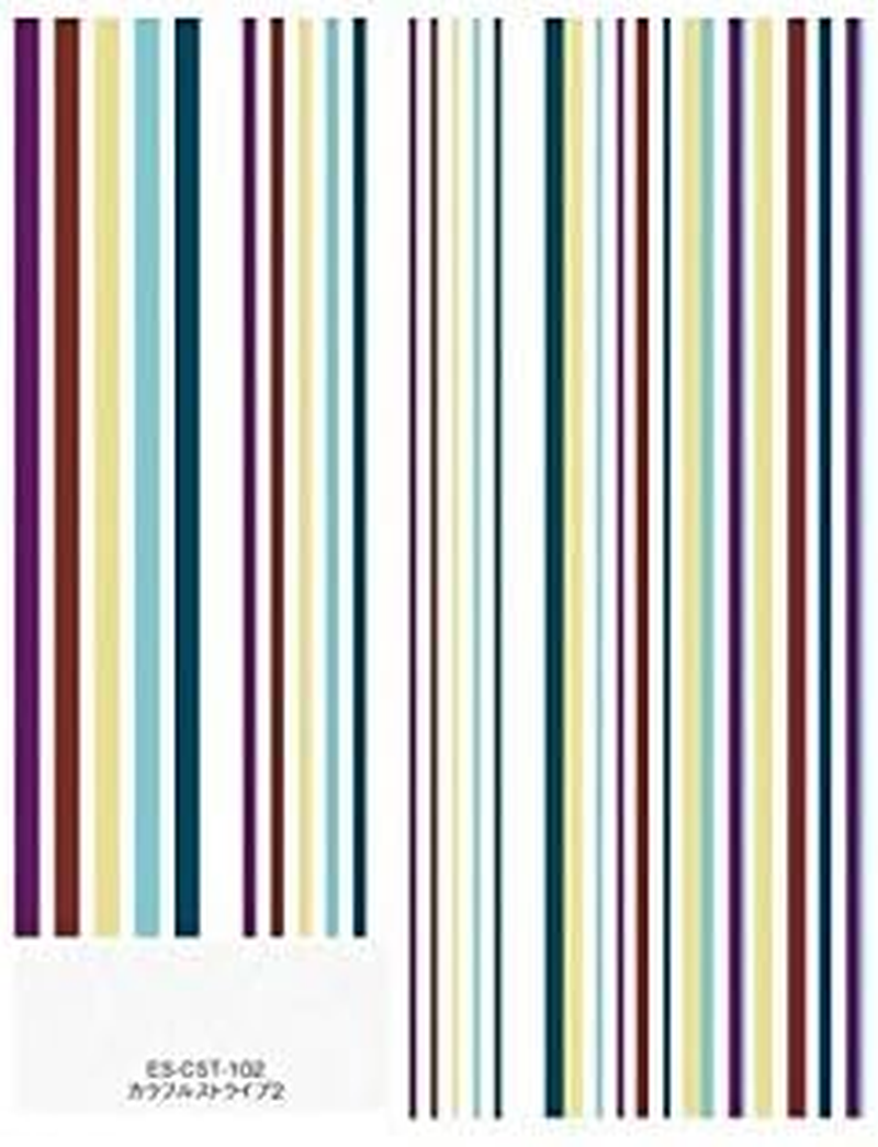 TSUMEKIRA ES-CST-102 Nail Stickers, Colorful Stripes 2