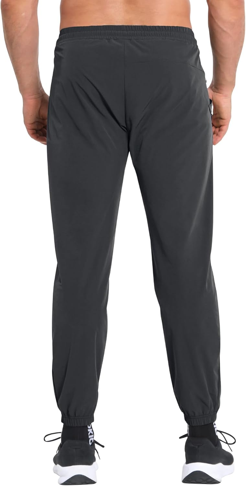 BROKIG Men'S Trianloop Gym Track Pants,Lightweight Athletic Joggers Casual Fit Workout Sport Running Sweatpants Zipper Pocket image number 3