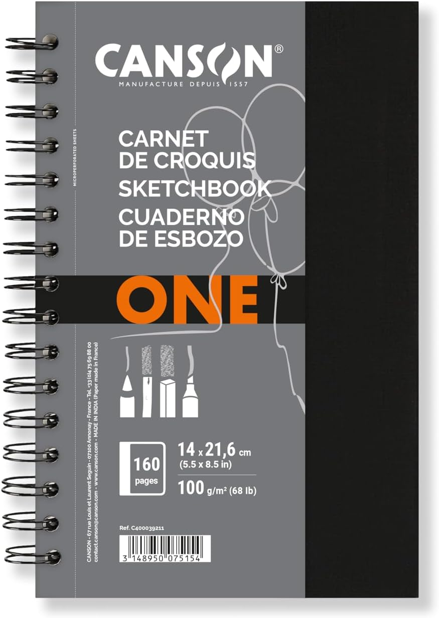 Canson Artbook ONE - 14X21.6Cm Spiral-Bound Sketchbook Including 80 Sheets of 100Gsm Drawing Paper image number 1