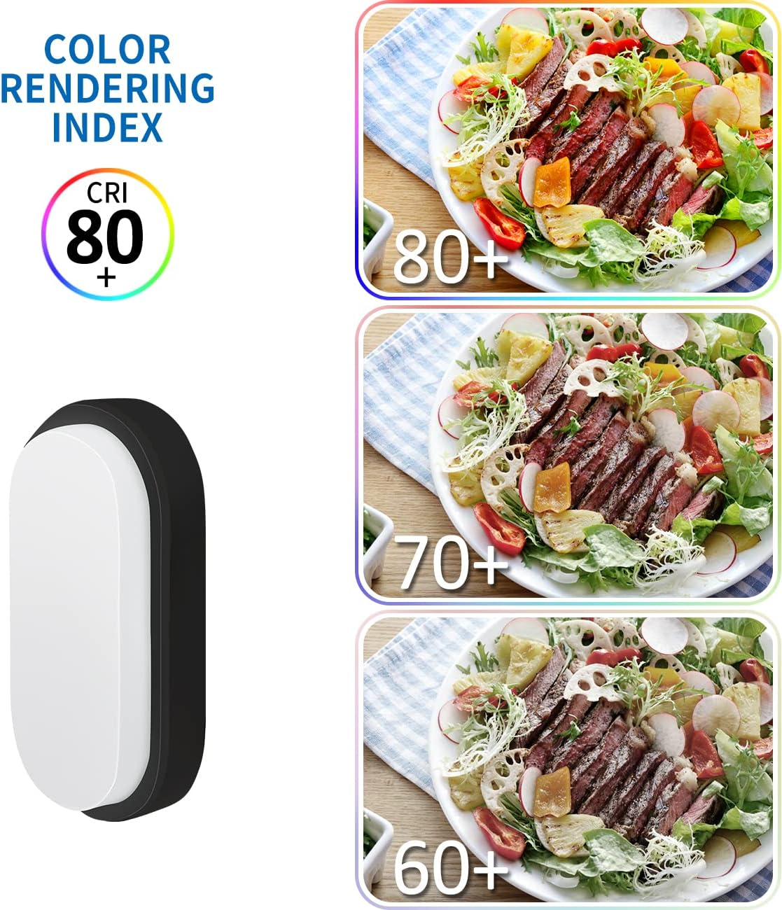 ANWIO 14W outside Black LED Oval Bulkhead Light, IP54 Waterproof Outdoor Porch Light, External Wall Ceiling Light, 980LM, 4000K Natural White (2 Pack) - 14W-Black Oval-2Pcs image number 3