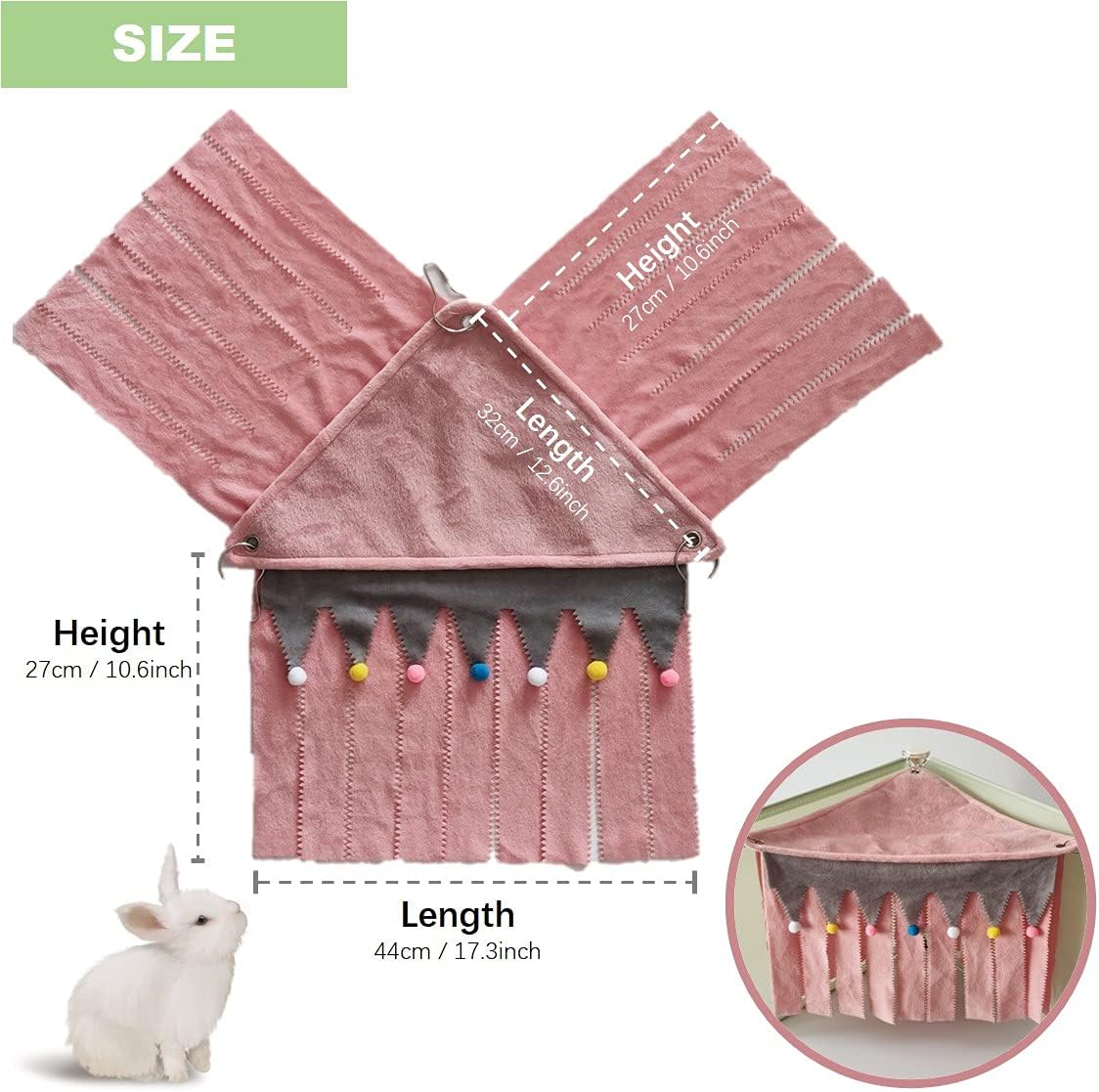PAPIEEED Small Animal Hideout for Guinea Pig Corner Shelter Hideout with Sugar Glider Habitat Peekaboo Hamster Toy Forest Reversible Cage Accessories for Chinchilla Hedgehog Rat image number 3
