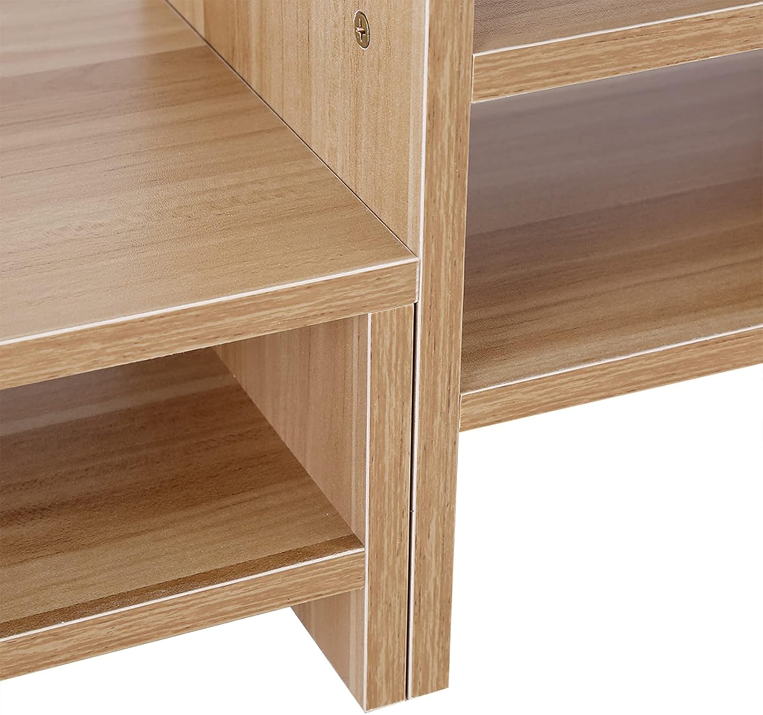 Wooden Monitor Riser Stand 3 Layer Shelf, Environmental Friendly, Space Saving, Neck and Spine , Easy Access for Books, Photos, Alarm Clock, Home or Office Use (Density image number 3