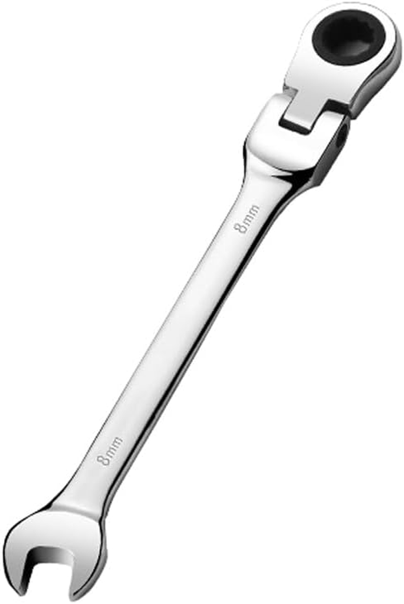 Cseao 11Mm Flex-Head Ratcheting Combination Wrench 72-Teeth, Cr-V Constructed, Chrome Plating image number 5
