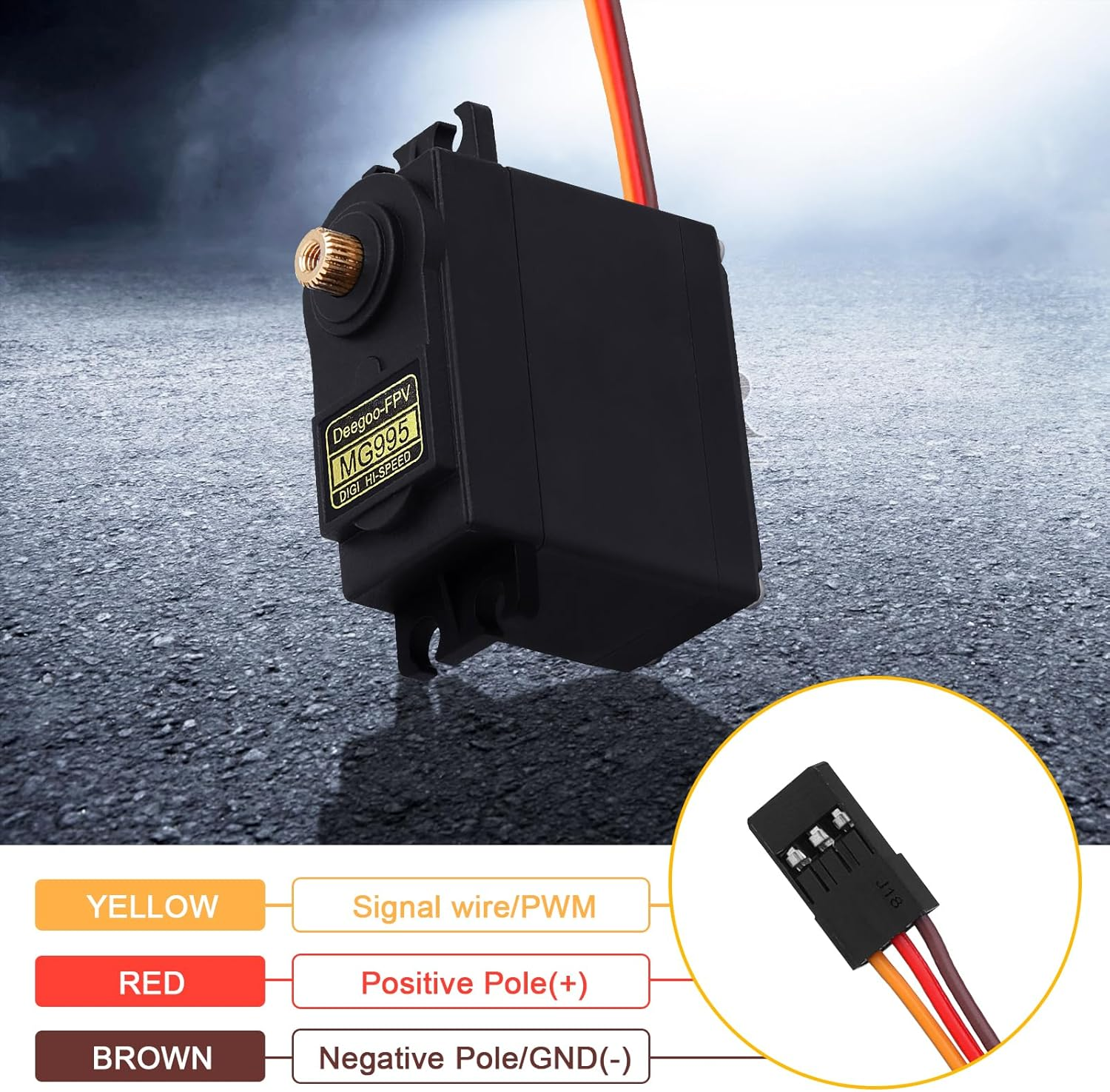 [2-Pack] Servo Motor MG995 Control Angle 180&deg;Metal Gear Servo Waterproof Digital High Speed Torque Servo Motor for RC Airplane Helicopter Mechanical Arm Car