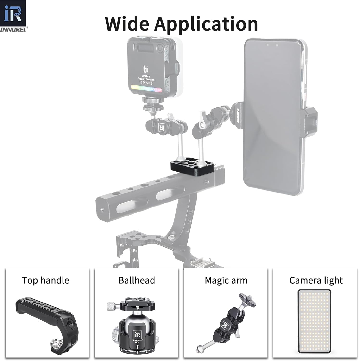 INNOREL CP03 2 Pcs Mini Multi-Functional Cheese Plate for Camera with 1/4" & 3/8" Threads,Porous Connection Quick Installation Board Used for Installing Cheese Board Camera Cage on Guide Rail Block image number 6
