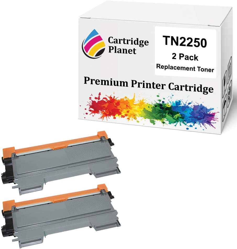 Cartridge Planet 2-Pack Compatible Toner Cartridge for Brother TN-2250 TN2250 (2,600 Pages) for Brother DCP7060D DCP7065DN FAX2840 FAX2950 HL2240D HL2242D HL2250DN HL2270DW MFC7240 MFC7360N MFC7362N..