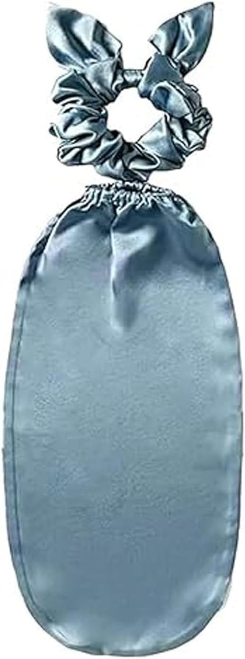 Alriedy Satin Hair Cap for the Night - 2-In-1 Sleep Cap & Headband | Silky Soft Bonnet for Sleeping for Long Hair, Curls & Straight Hair | Anti-Frizz & Non-Slip (Light Blue) image number 4