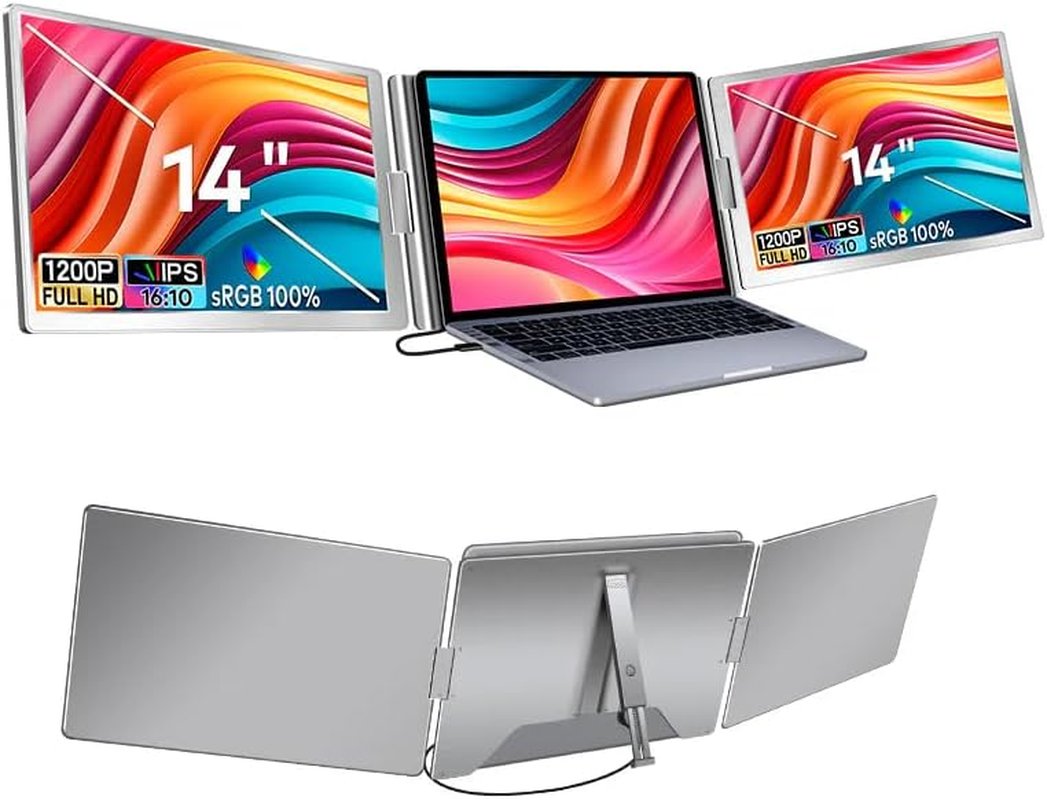 Trion 15.6-Inch 360&deg; Portable Monitor Extender for Laptop 1080P IPS FHD Dual Laptop Screen Grey (1 Year AU Warranty) image number 1