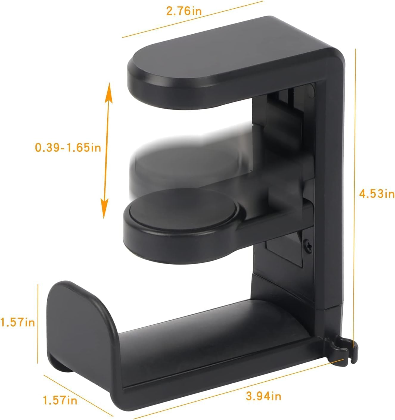 Headset Headphone Stand, Headset Hanger Holder, 360 Degree Rotation Adjustable Gaming Earphone Hook under Desk Mount Headset Clamp with Cable Organizer Clip-Black image number 4