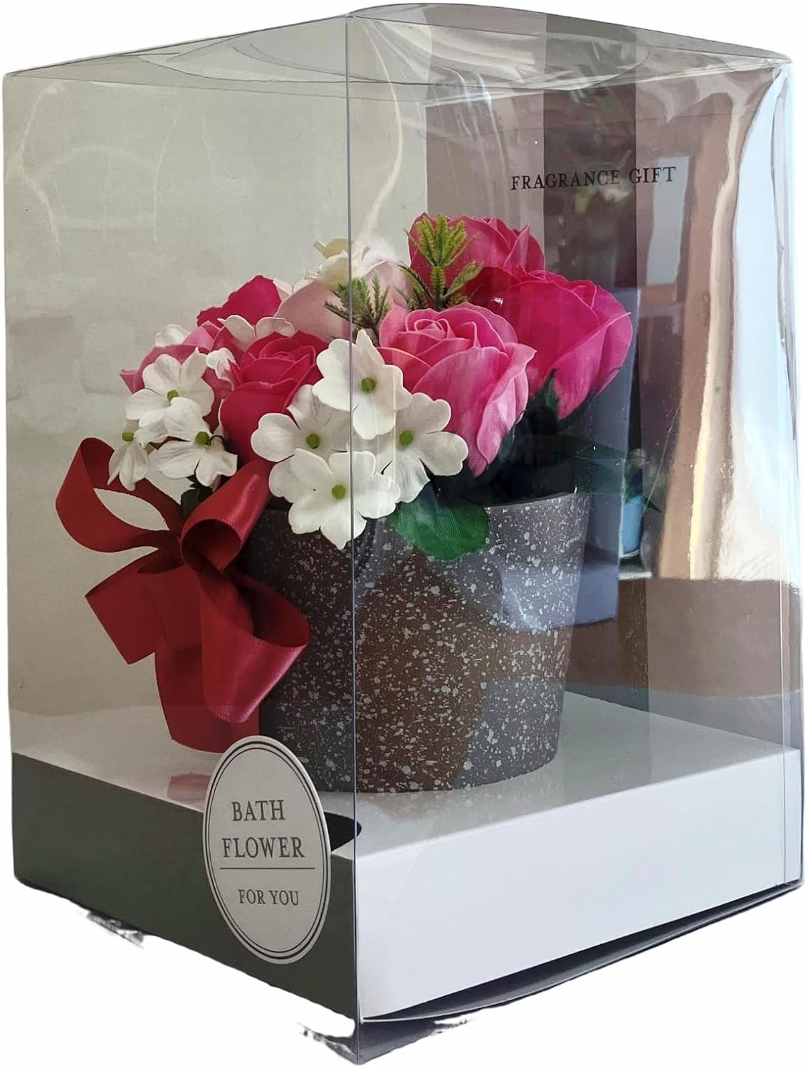 Q-FLA 786174 Soap Flower Bath Salt, Arrangement, LG Pink, Gift image number 1