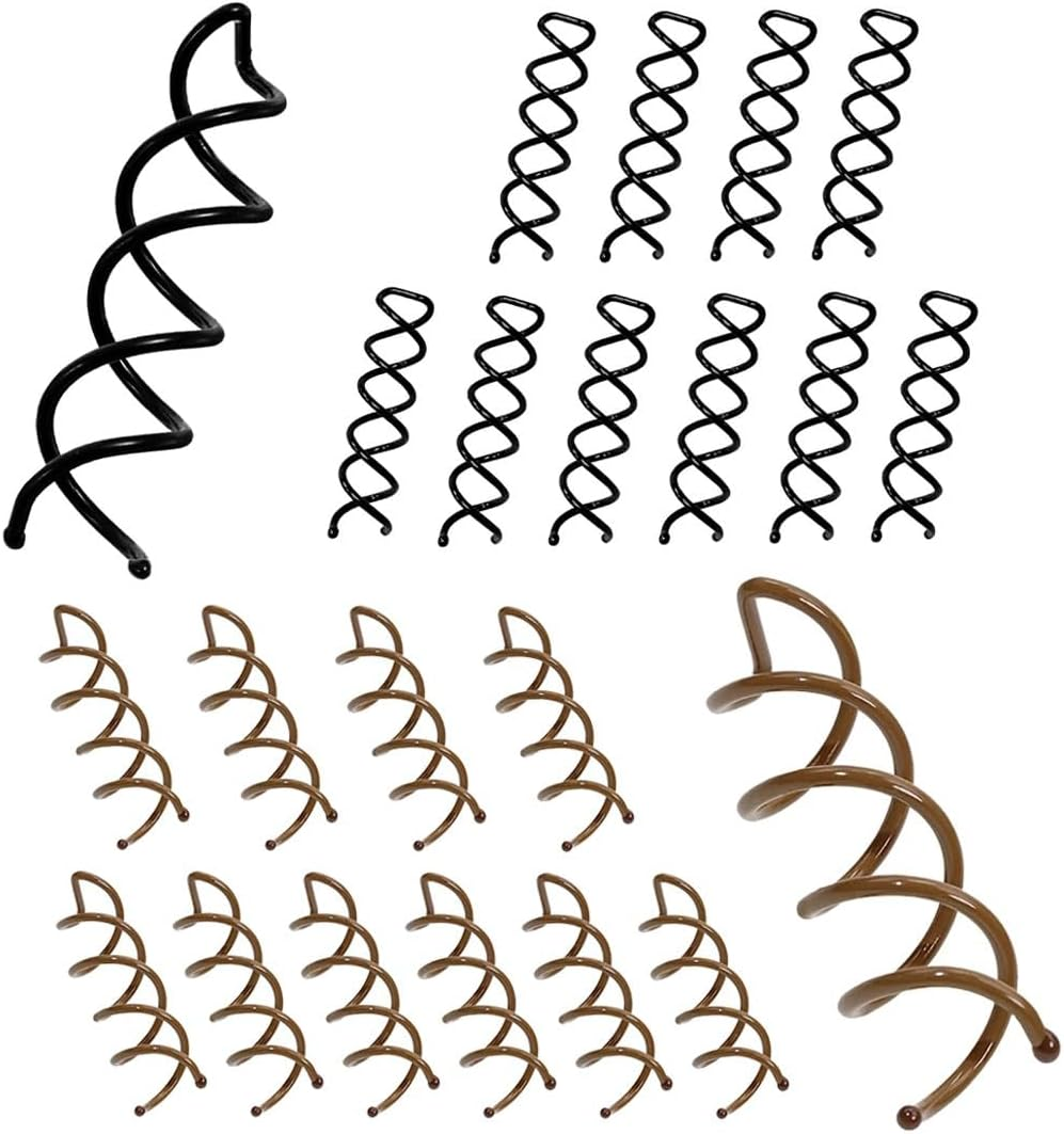 JYNXOR 20 Pieces Spiral Hair Clips Spiral Hair Pins Hair Clip Hair Accessories Updo Accessories Rotating DIY Hair Clips for Hair Styling Suitable for Various Hairstyles image number 1
