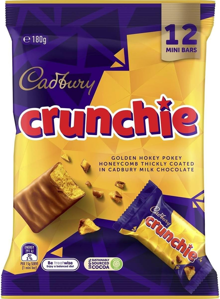 Cadbury 180G Crunchie Chocolate Sharepack Choco Bar Sweet Treats Snacks (12Pcs) image number 2