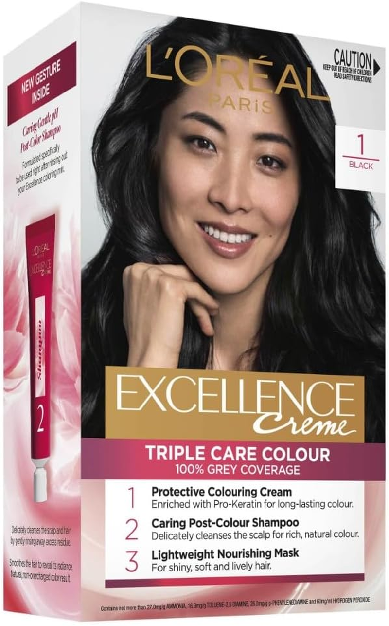 L'Or&eacute;al Paris, Permanent Hair Dye, Strengthening & with up to 100% Grey Coverage, Excellence, Brown 5.0