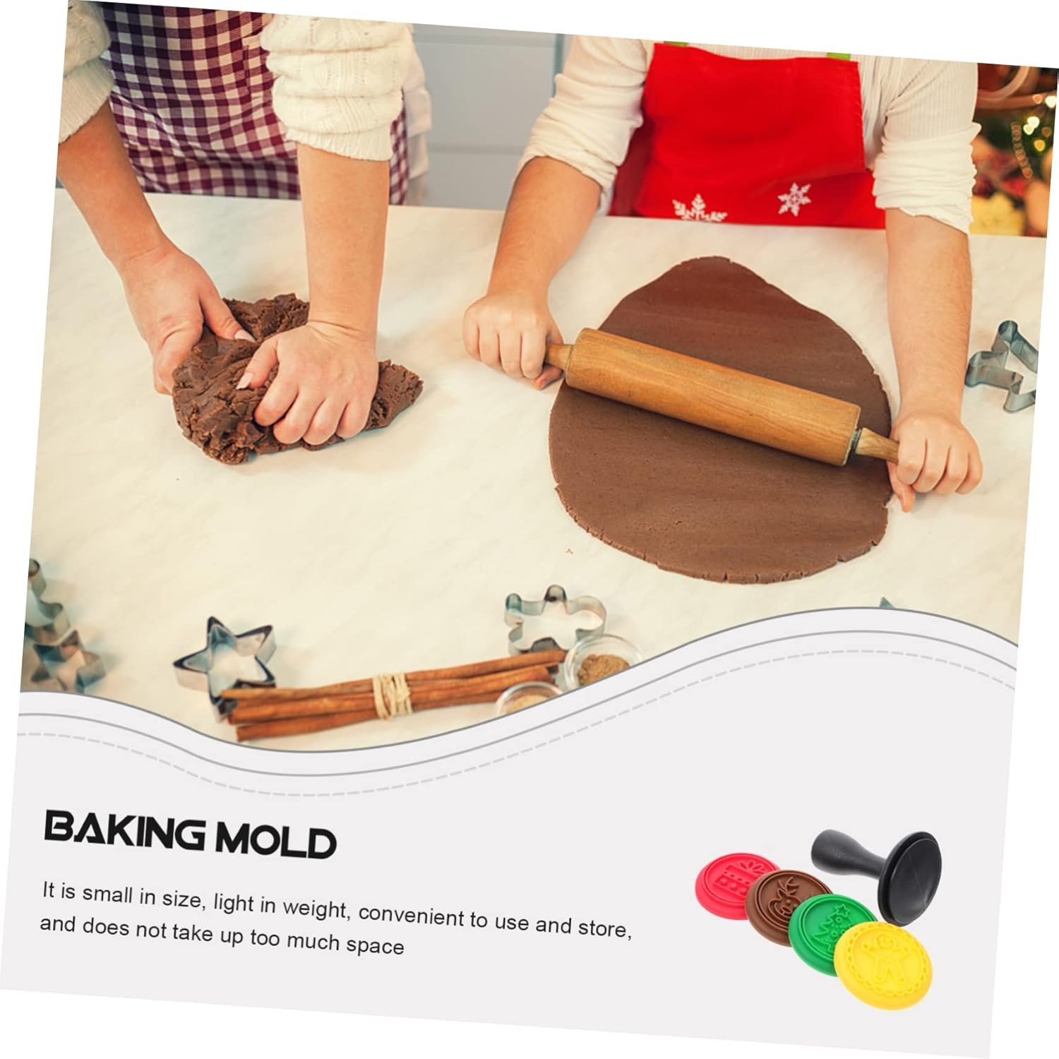 MAGICLULU Silicone Cookie Stamp Mold for Christmas Baking Cookie Stamps Molds Biscuit for Home DIY Baking Tools Random Style