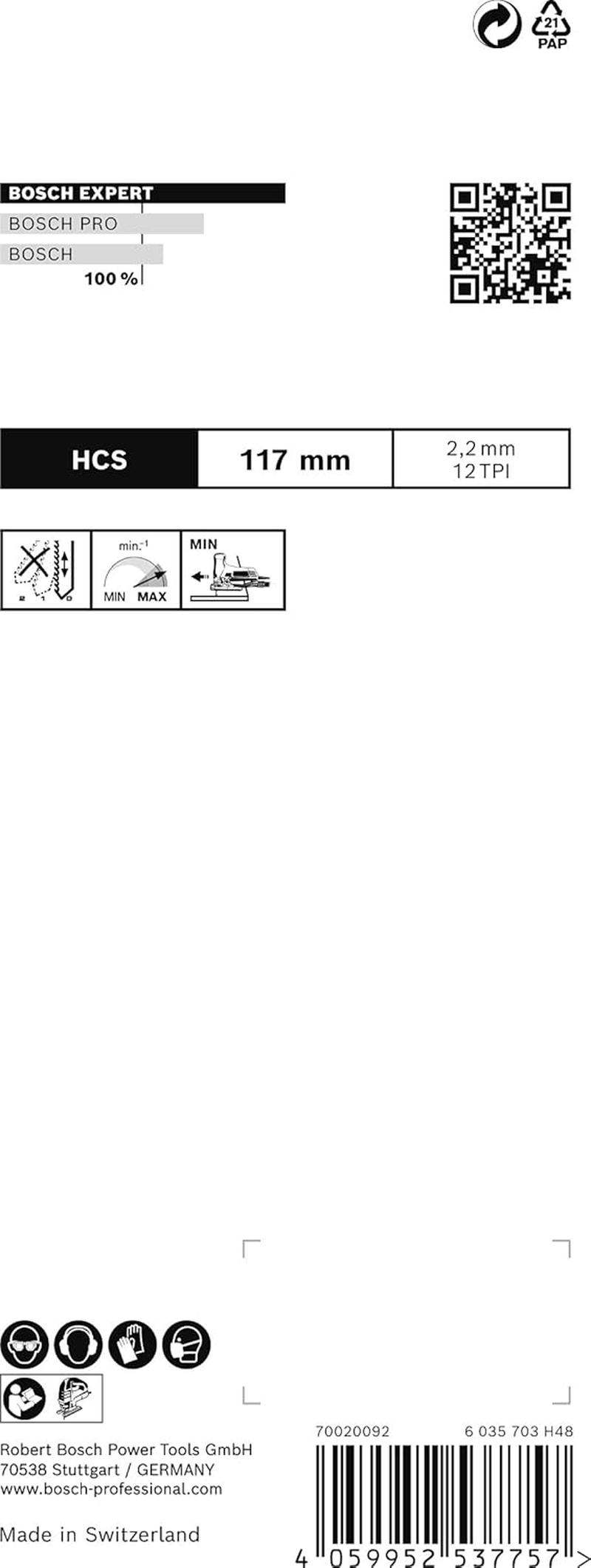 Bosch 5X Expert Wood 2-Side Clean T308B Jigsaw Blade (For Solid Wood Furniture Board, Plywood, Length 117 Mm, Professional Accessory Jigsaw) image number 2