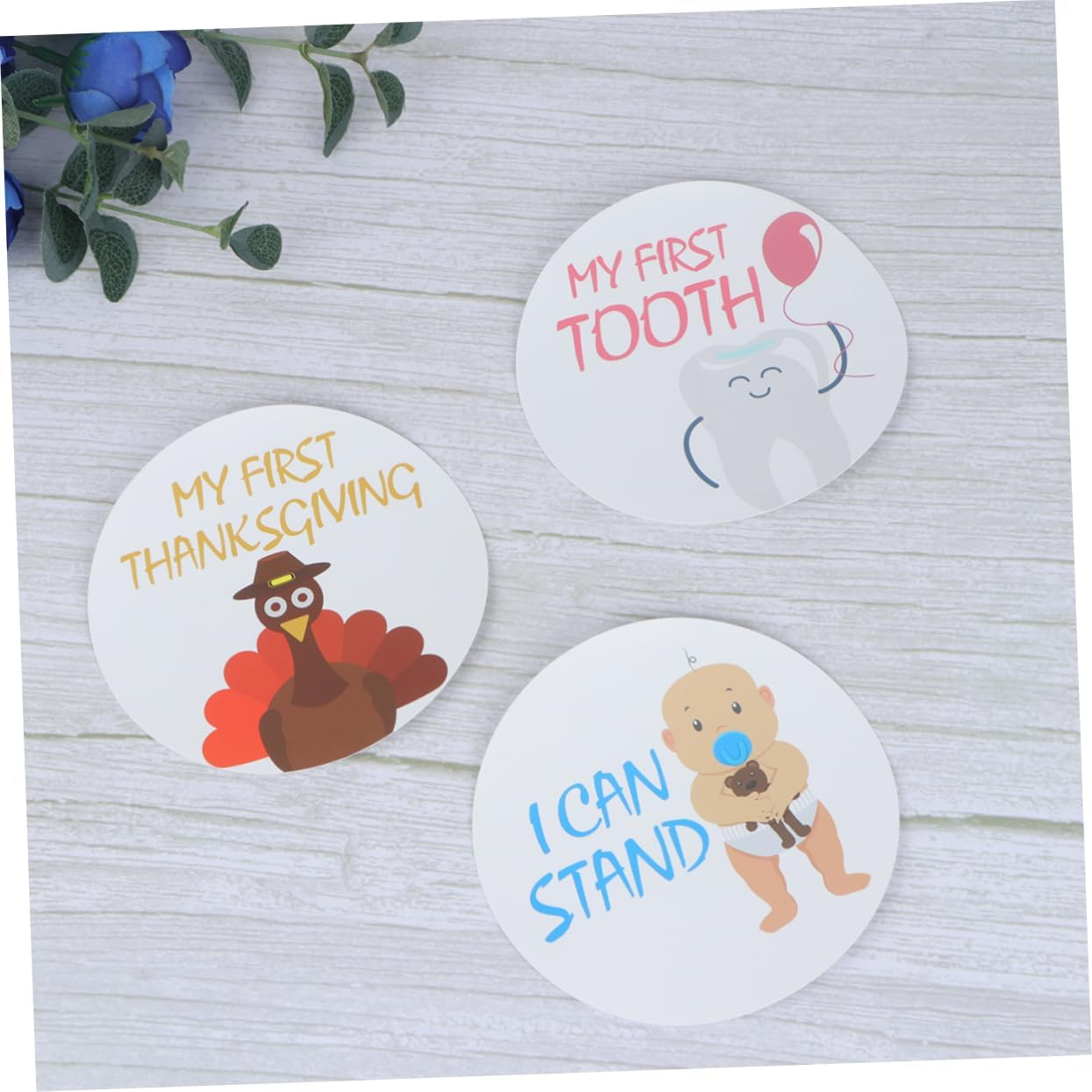 Kisangel 64Pcs First Year Milestone Stickers Monthly Growth Chart Holiday Decor for Parents image number 2