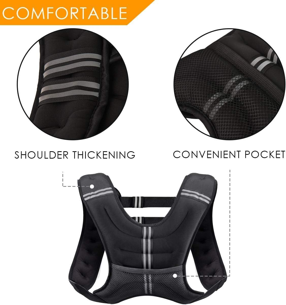 Weights Running Weight Vest for Men Women Kids,Body Weight Vests for Training Workout, Jogging, Cardio, Walking, Elite Adjustable Weighted Vest Workout Equipment image number 1