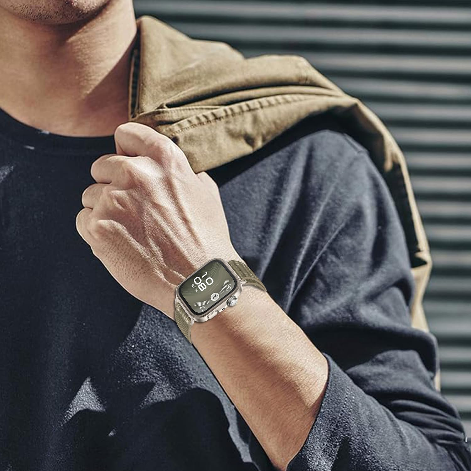 VELULYX Nylon Sports Band Compatible with Huawei Watch Fit 4 Pro/4/3, Elastic Strap for Huawei Fit 4 Pro/4/3 Smartwatch - Milk Tea image number 4