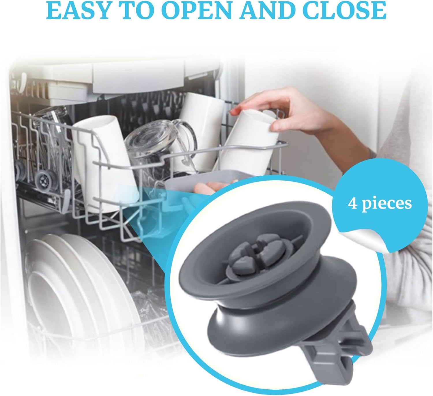 Lyvixora 4PCS Dishwasher Roller and Basket Wheels Replacement - Upper Rack Dishwasher Parts Accessories, Durable Nylon Wheel Assembly for Bosch Dishwashers (Smooth Gliding & Quiet Operation)​ image number 2