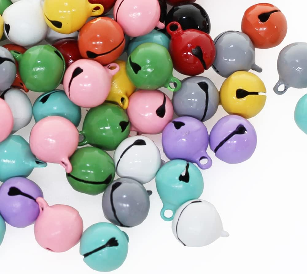 100Pcs Jingle Bells, Betterjonny 14Mm Small Craft Bells 10 Sweet Colors Metal Bells Pet Bells for DIY Christmas Party Decorations and Jewelry Making image number 3