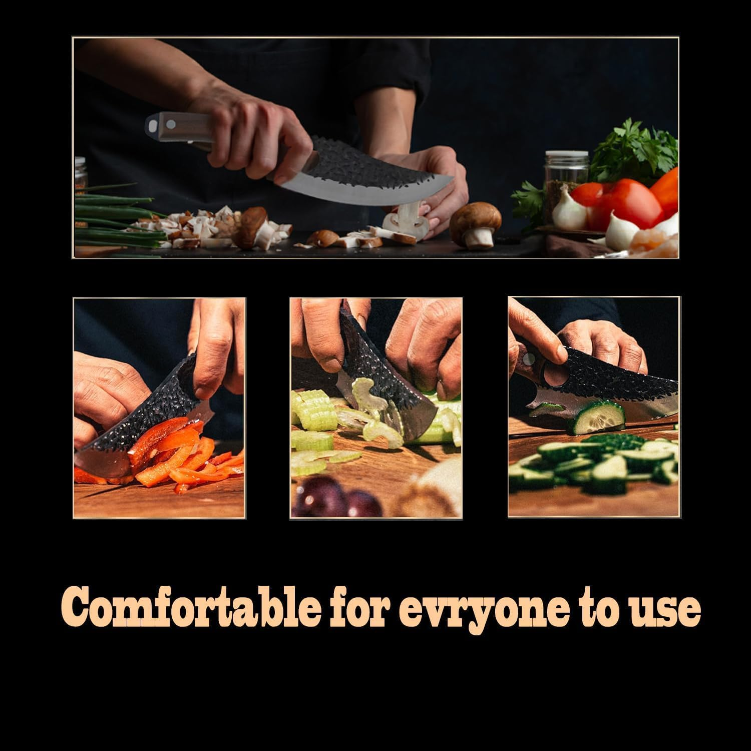 Chef Knife 11 Inch, Kitchen Knive for Cutting, Boning, Chopping. Japanese Kitchen Knife Designed for Balance and Control, Blending Modern Style with Traditional Appeal. Meat Knife, Sharp Knives image number 3